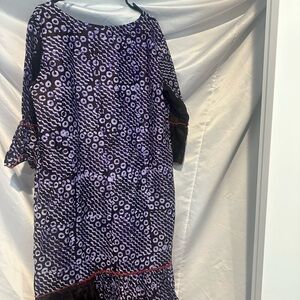 Elegant Purple Patterned Dress African Materials. Rich textile.Wear with pride!